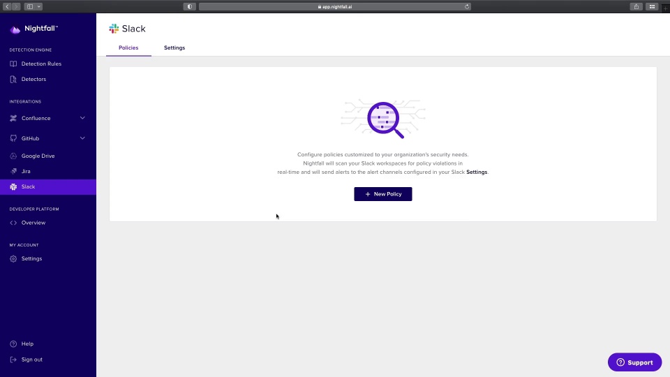 screenshot of Nightfall AI